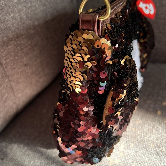 TY ♥️FASHION BRUTUS The BULLDOG SEQUIN MINI PURSE NWT - Picture 6 of 11
